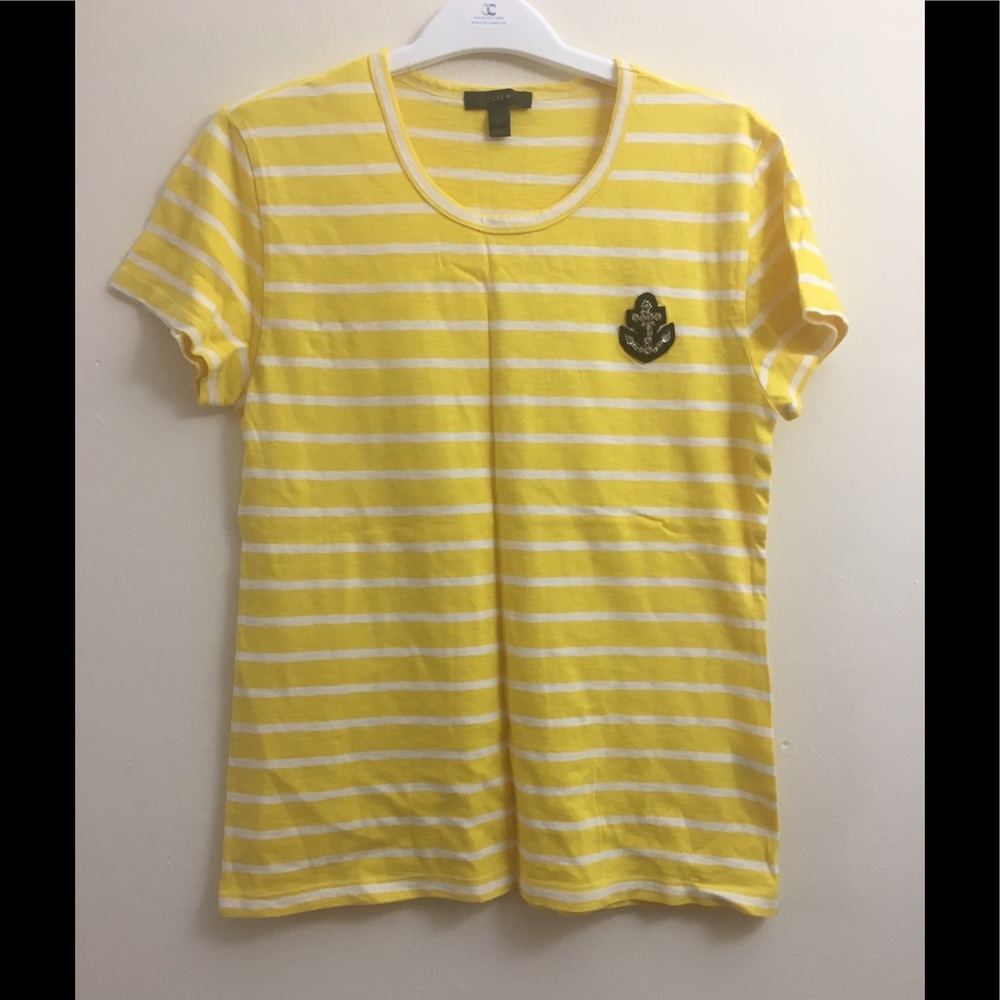 JCREW ANCHOR PAINTER TEE YELLOW WHITE STRIPED